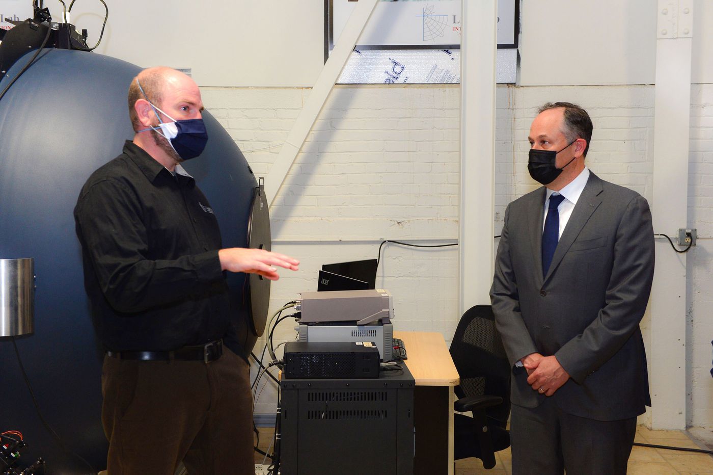 Second Gentleman, Douglas Emhoff, visits LightLab International